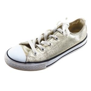 Converse All Star Youth Girls Shoes Size 2 M‎ Gold Low Top Fabric